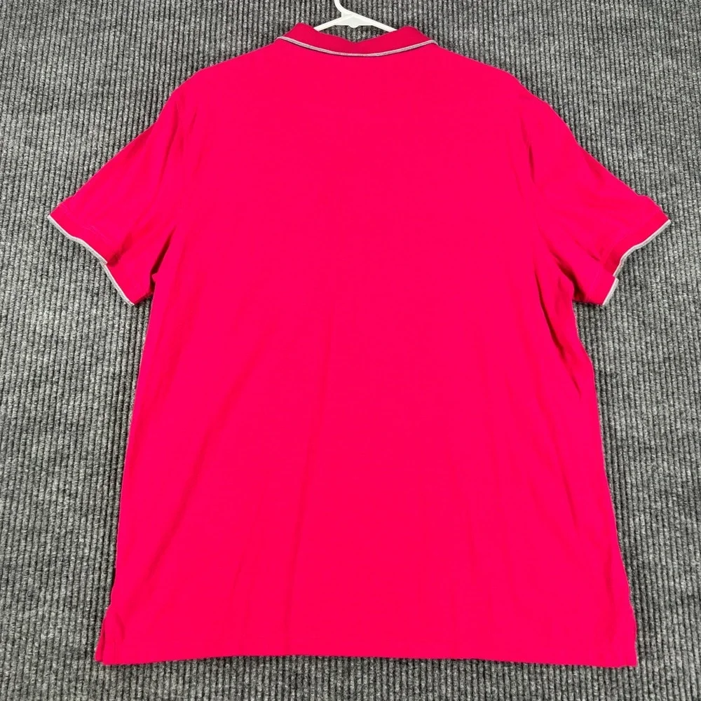 Calvin Klein‎ Mens Shirt Polo Large Pink Short Sleeve Pocket Lightweight Preppy